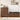 Wooden 5 Tier shoe cabinet with bench against a white wall with decorative frames.