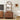 Wooden display cabinet with decorative items in a living room setting.