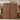 A pair of tall, ornate wooden modular closets with intricate floral carvings on the doors and drawers, shown in a styled room setting with a text overlay reading 'Modular Design'.