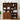Wooden bookshelf with decorative items in a room setting
