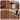 Walnut 71" Tall Arched 5 Tier Fluted Freestanding Bookshelf with Scalloped Doors
