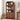 Walnut 71" Tall Arched 5 Tier Fluted Freestanding Bookshelf with Scalloped Doors