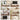 A four-panel collage showing floating wooden mantel shelves styled in different interior settings: above a round mirror, above wall art, above a fireplace, and in a living-room setting. The shelves are the product being demonstrated, with decor items placed on them.