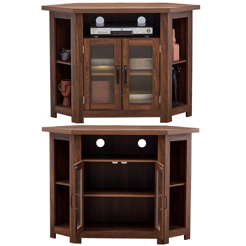Walnut Corner TV Stand for TVs up to 48 Inch
