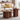 Walnut Fluted Nesting Round Coffee Table Set of 2 Wooden Center Table
