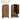 Wooden wardrobe with open doors and dimensions displayed
