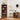 Bathroom interior with wooden shelves, sink, and air conditioner.