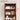 A wall-mounted wooden bathroom cabinet with three adjustable shelves, shown open and styled with towels, bottles, a basket, and bath accessories. Text at the top reads 'Adjustable Shelf' with a note about three height adjustments, and orange arrow graphics indicate adjustability.