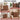 A 2x2 promotional collage showing a brown wooden two-door cabinet styled in four home scenarios: sofa side table, reading corner, entryway accent cabinet, and toy storage cabinet. The top text reads 'MORE THAN A DRESSER'.