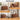 A 2x2 collage showing a brown wooden sideboard or credenza in four home settings: Living Room, Dollhouse, Dining Room, and Entryway. The top header reads 'MULTIPLE USES.