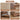 Wooden 6 drawer dressers with linen decor, curved edge, sliding drawer, and stable legs.
