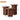 Walnut Mid Century Modern Fluted Round Nesting Coffee Table Set of 3