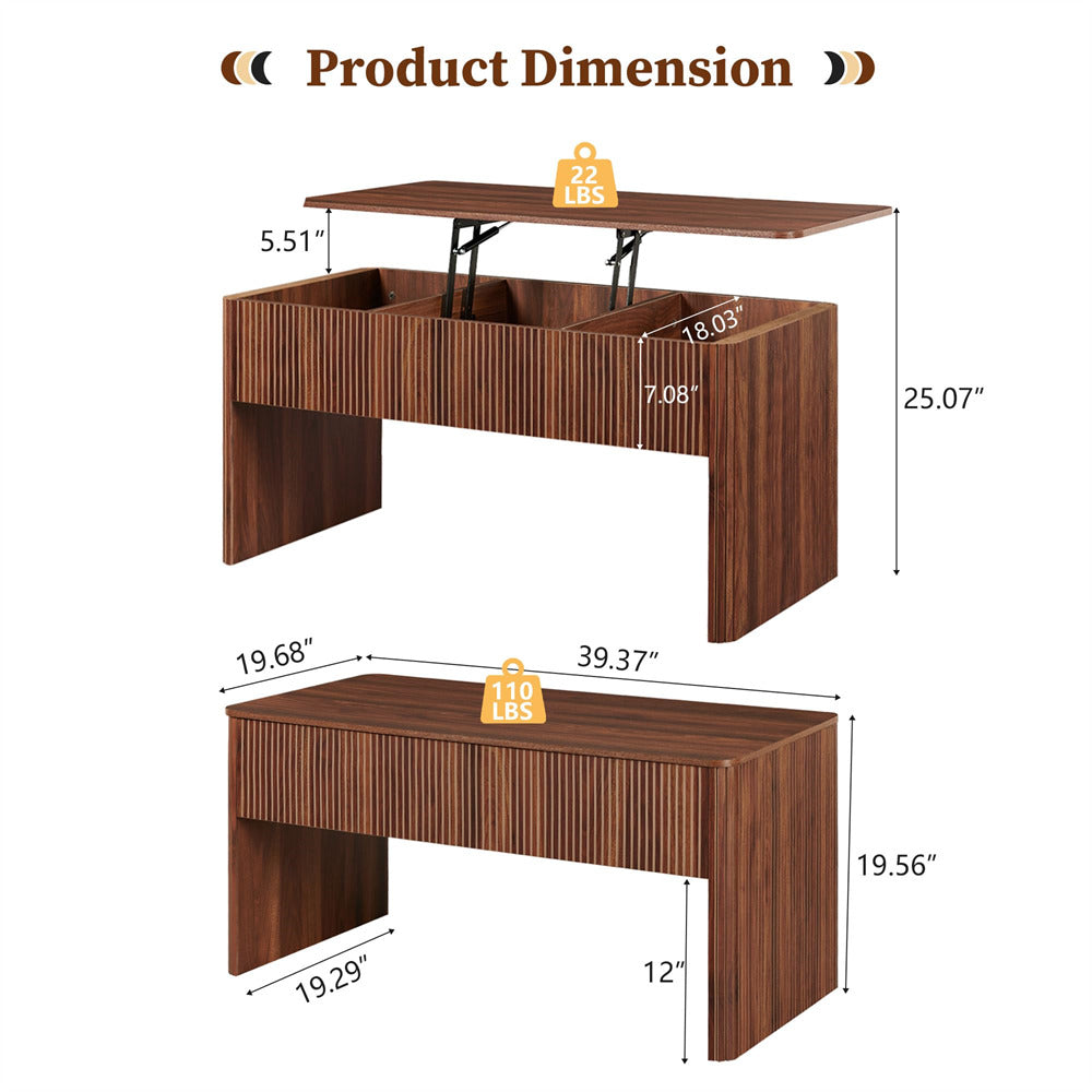 Wooden desk with dimensions labeled on a white background