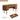 Wooden desk with dimensions and weight labels on a white background