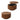 A round wooden storage ottoman or coffee table shown in two views on a white background: one closed with dimension arrows and weight text, and one open showing the storage compartment with measurements. The product is brown wood with a fluted side design.