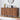 Wooden dresser with decorative items in a room setting