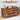 Wooden dresser with multiple drawers in a room setting, featuring decorative items.
