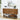 Wooden console table with decorative items in a room setting