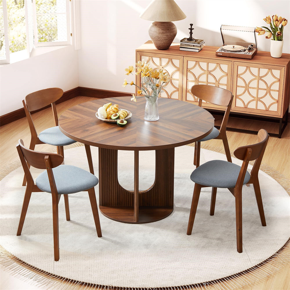 Walnut Solid Wood Dining Chairs Set of 4