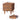 Wooden walnut nightstand with intricate carvings and dimensions displayed