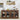Wooden bar cabinet with various items including bottles, fruits, and kitchenware in a home setting.