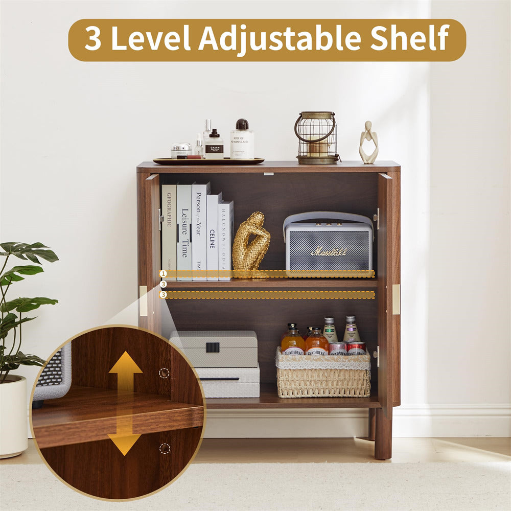 3-level adjustable shelf with books, decor items, and a plant on a white background