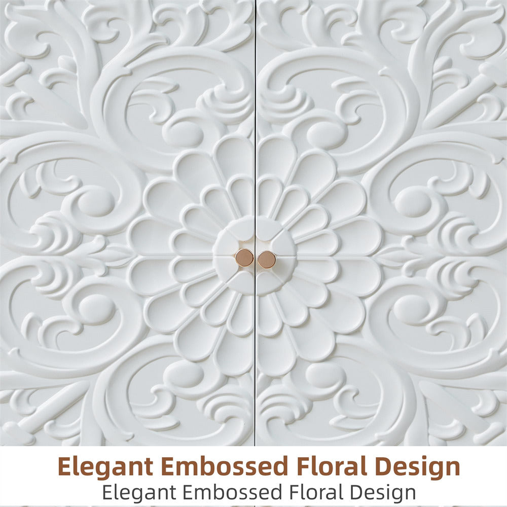 Decorative wall panel with elegant embossed floral design