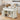 White kitchen island with storage shelves in a modern kitchen setting