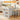 White 59" Modern Wood Kitchen Island with Storage & Faux Marble Top