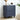 Navy blue dresser with gold knobs in a room setting