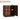 Wooden cabinet with open doors showing dimensions on a white background