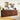 Brown leather sideboard in a room with decor elements and furniture.