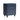 Navy blue dresser with three drawers on a white background