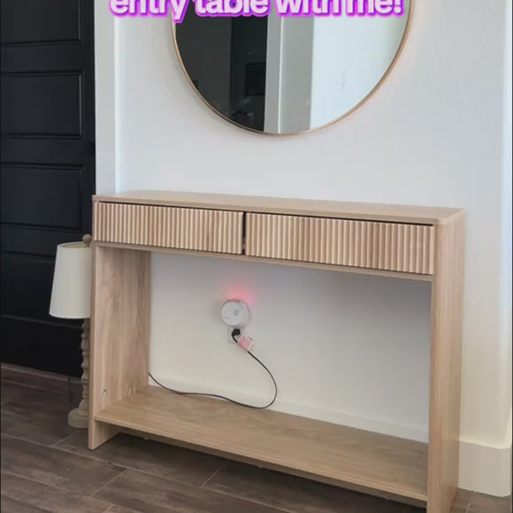 Farmhouse Fluted Narrow Console Table Video