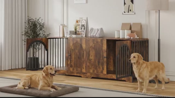87" Extra Large Dog Crate TV Stand Video