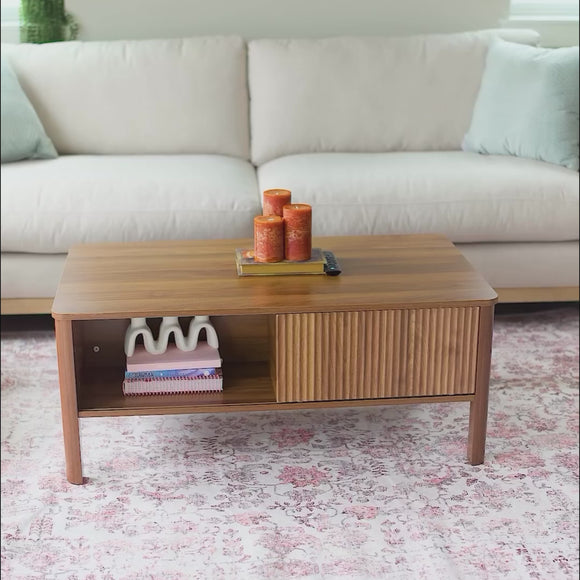 Modern Rectangular Wood Coffee Table Video