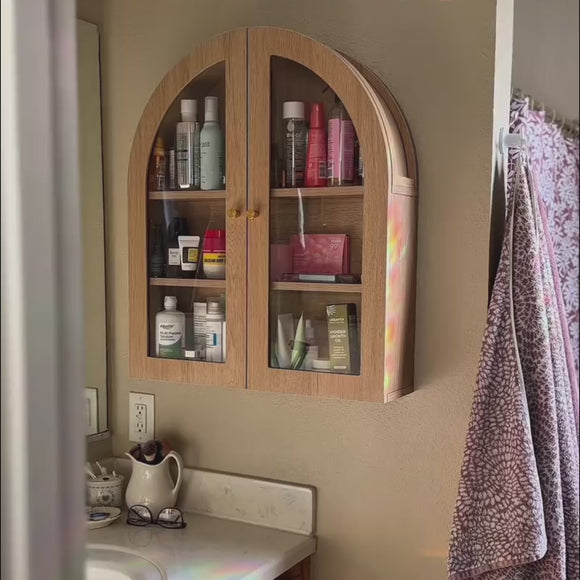 Arched Bathroom Wall Storage Cabinet 