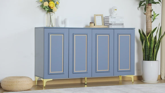 Modern Accent Sideboard Cabinet Kitchen Storage Cabinet with 4 Doors video