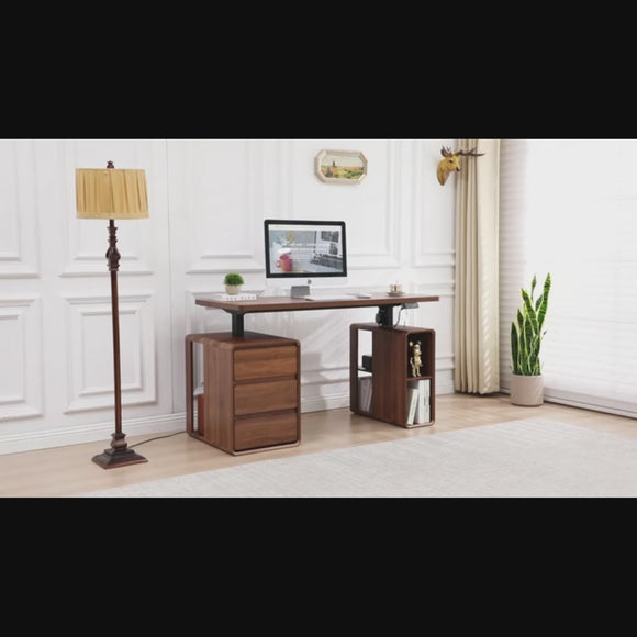 55" Electric Standing Desk Wood Sit Stand Desks Video